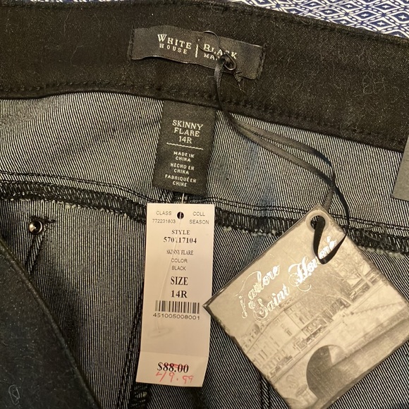 NWT WHBM Women Skinny Flare 14R Black Jean. The Saint Honore’ Jean Collection - Picture 3 of 8